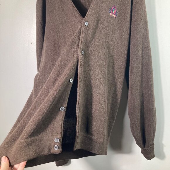 Mens Vintage Editions Van Heusen Izod Button Cardigan Grandpa core Brown XL - Picture 4 of 9